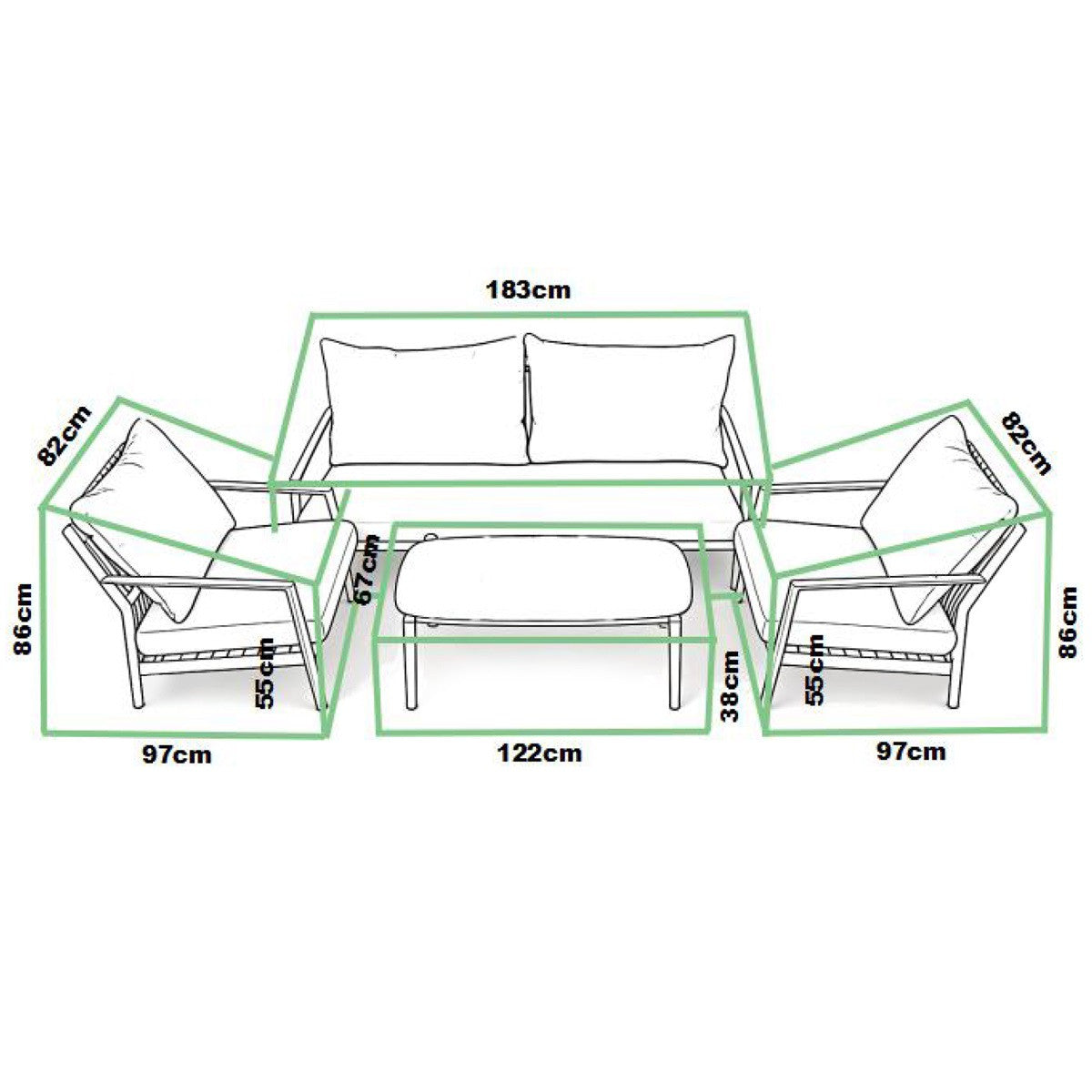 Tierra Outdoor Hoes monti loungeset