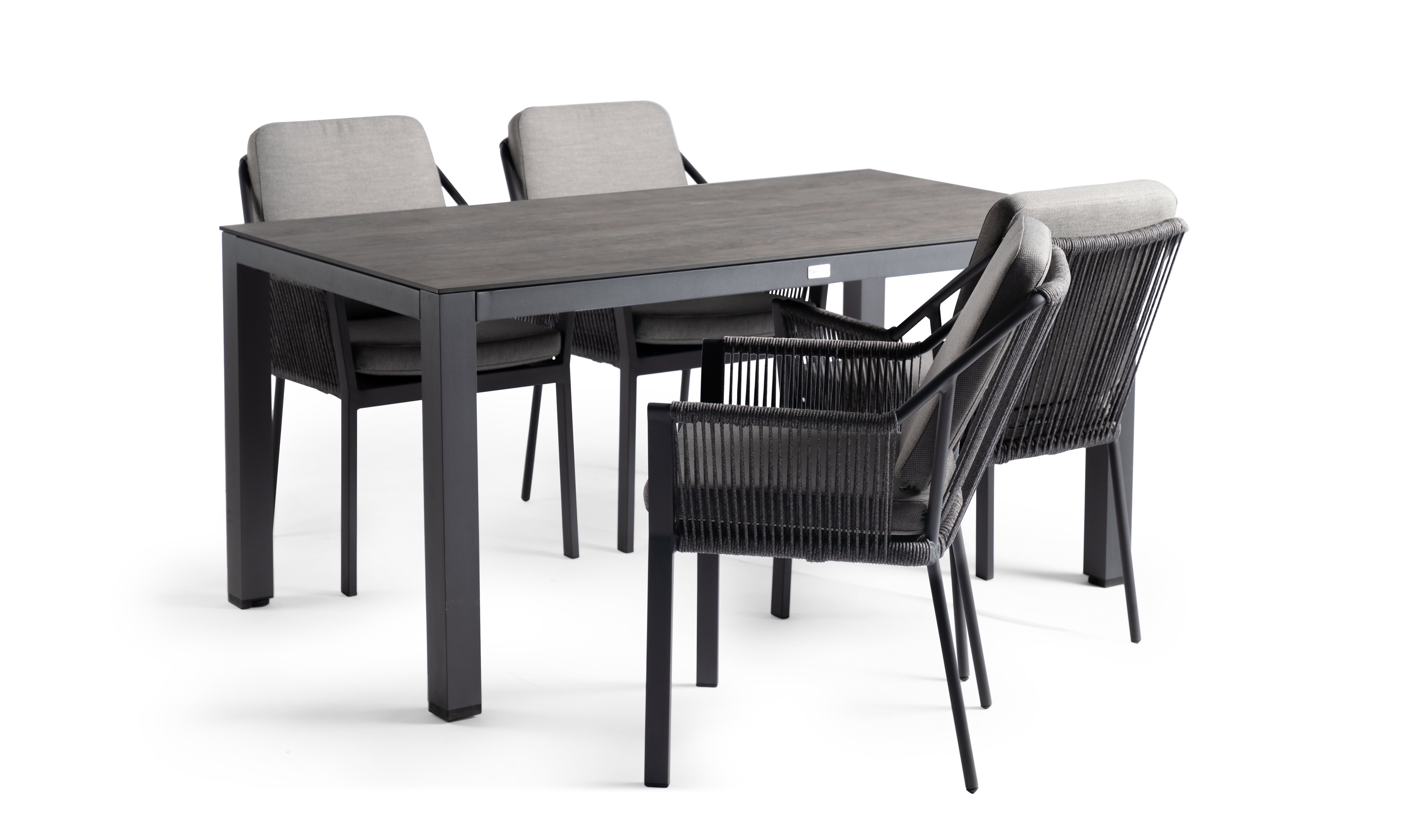 Tierra Outdoor Diningset Liv charcoal - Briga forest grey 5-delig