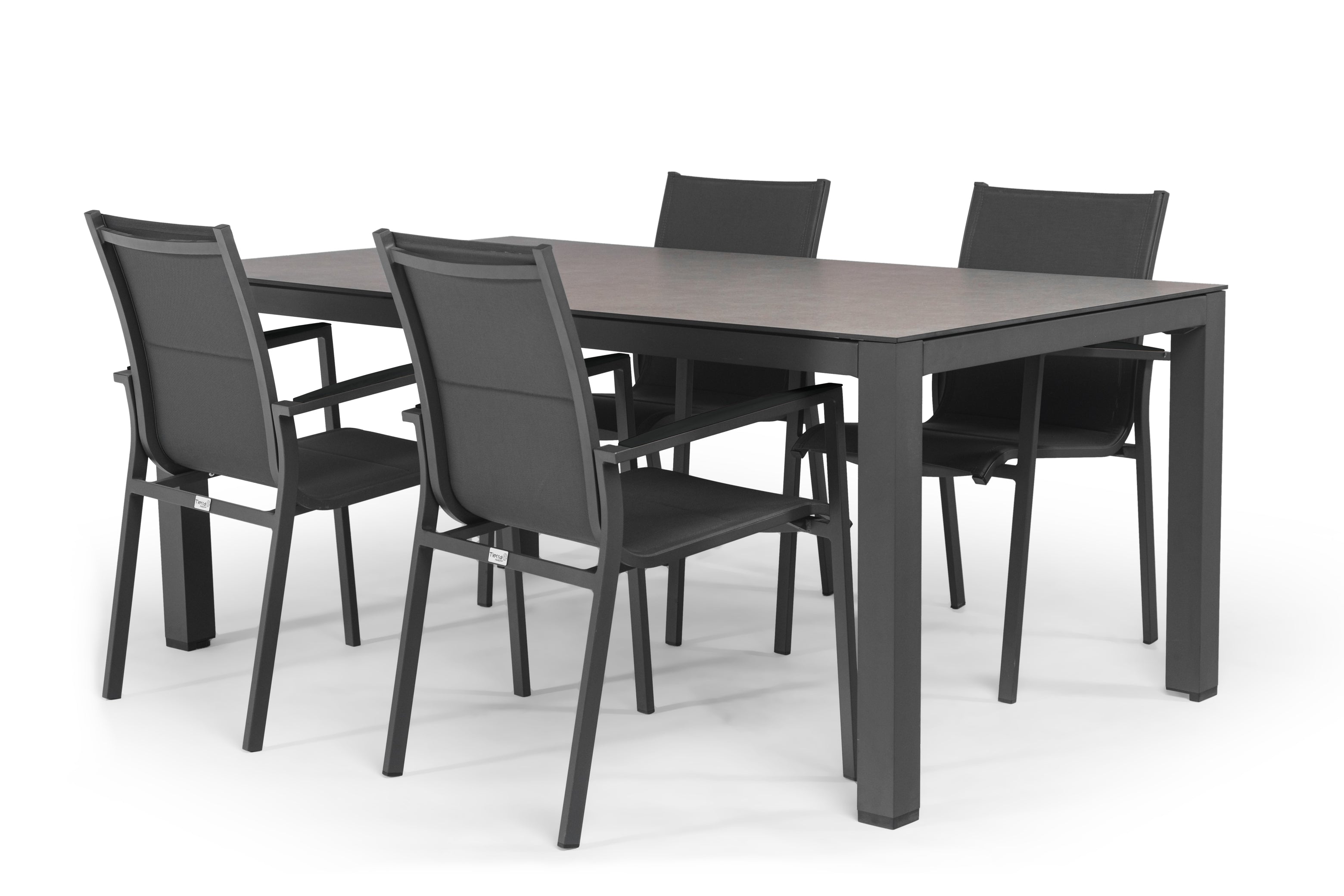 Tierra Outdoor Diningset Foxx aluminium - Briga forest grey 180x100cm 5-delig