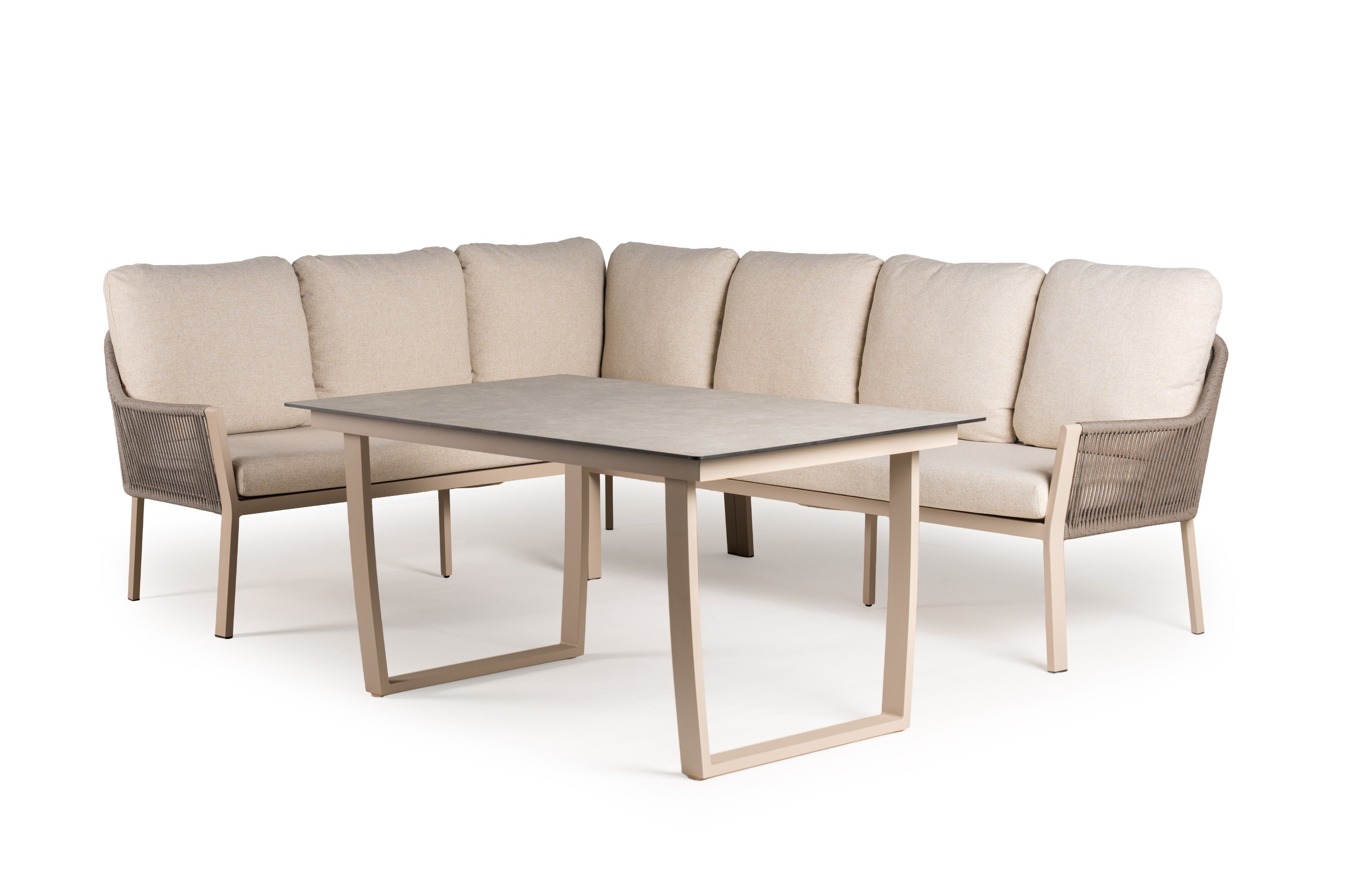 Tierra Outdoor Liv Loungehoek links champagne 3-delig