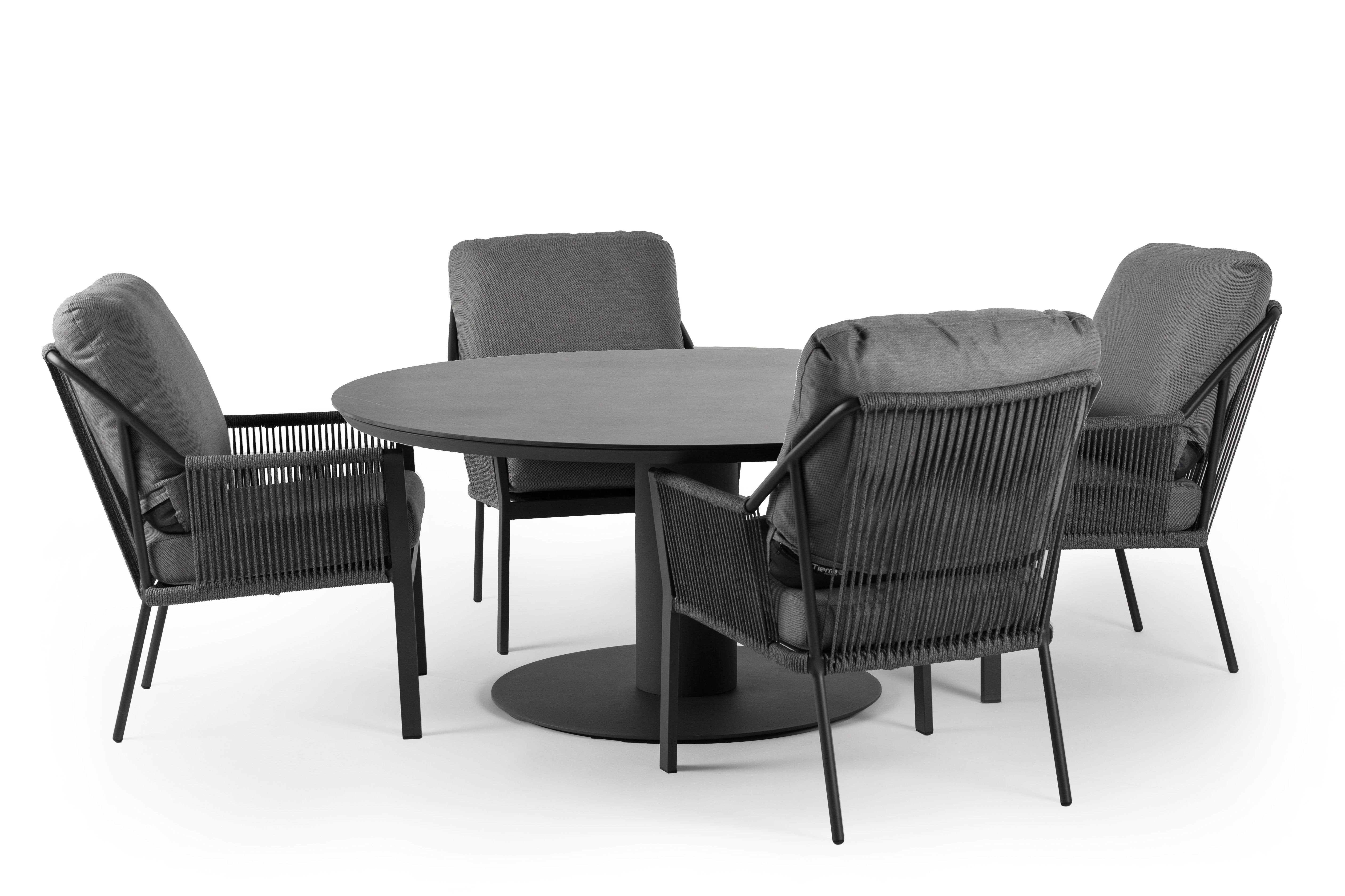 Tierra Outdoor Low Diningset Liv -Morena Ø120cm 5-delig