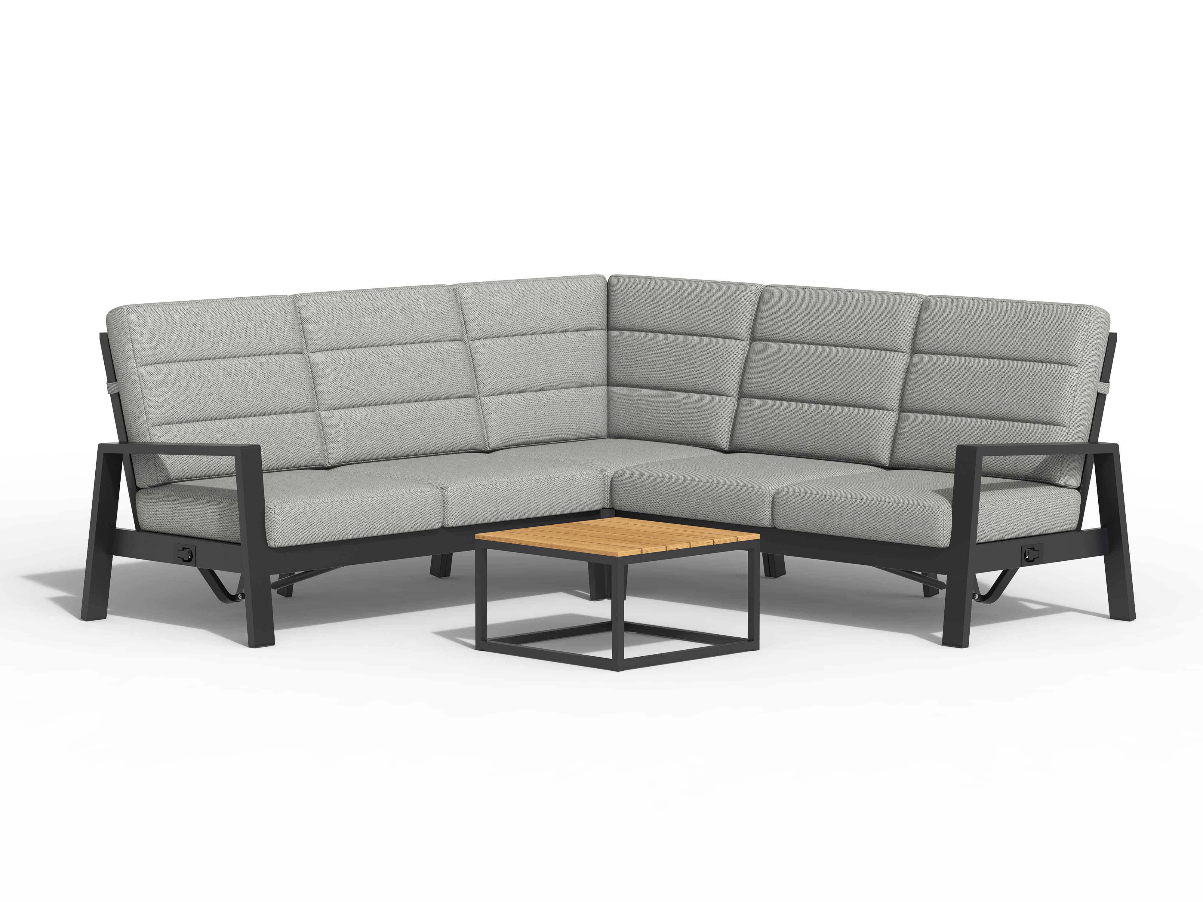 Tierra Outdoor Loungehoek Queens charcoal 4-delig