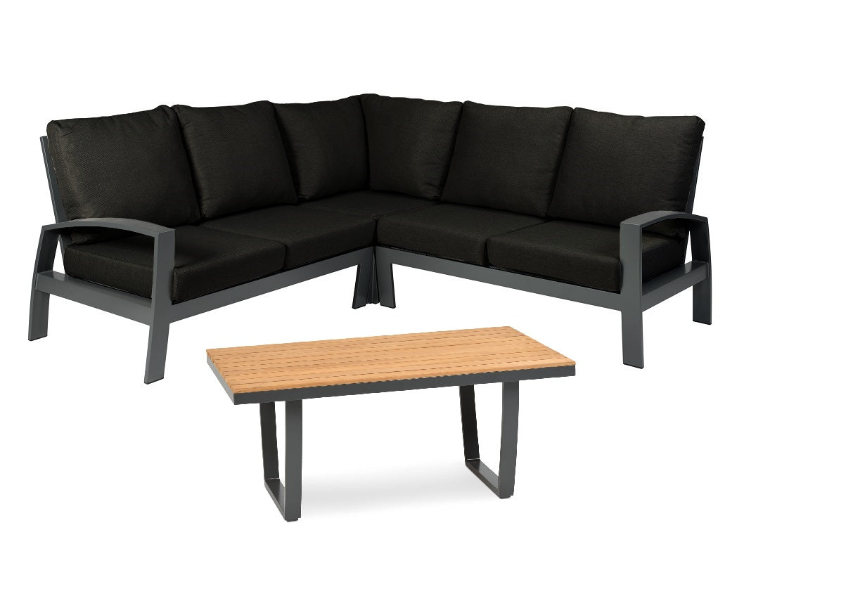 Tierra Outdoor Loungehoek Valencia black 4-delig