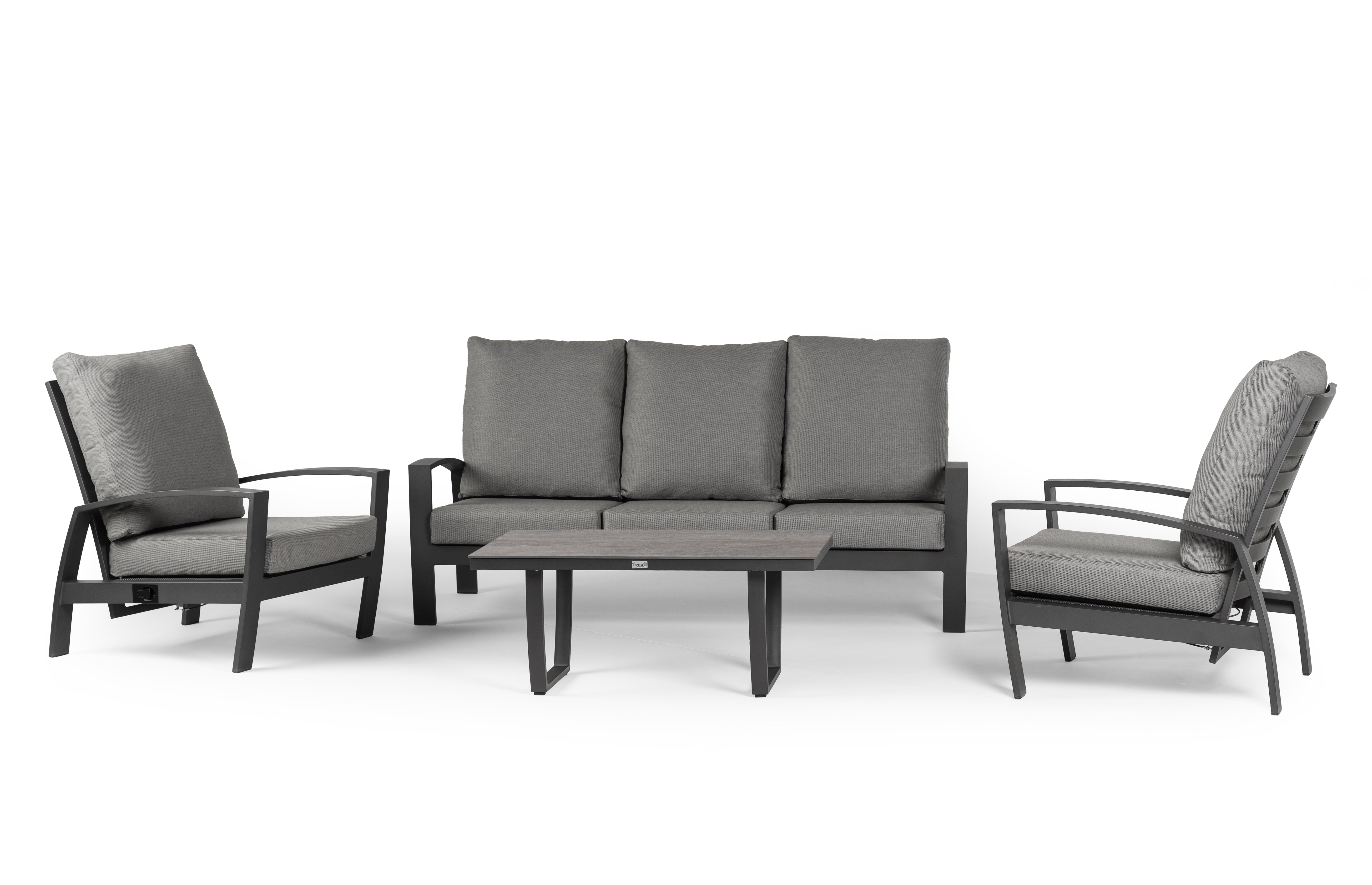 Tierra Outdoor Loungeset Valencia charcoal 4-delig