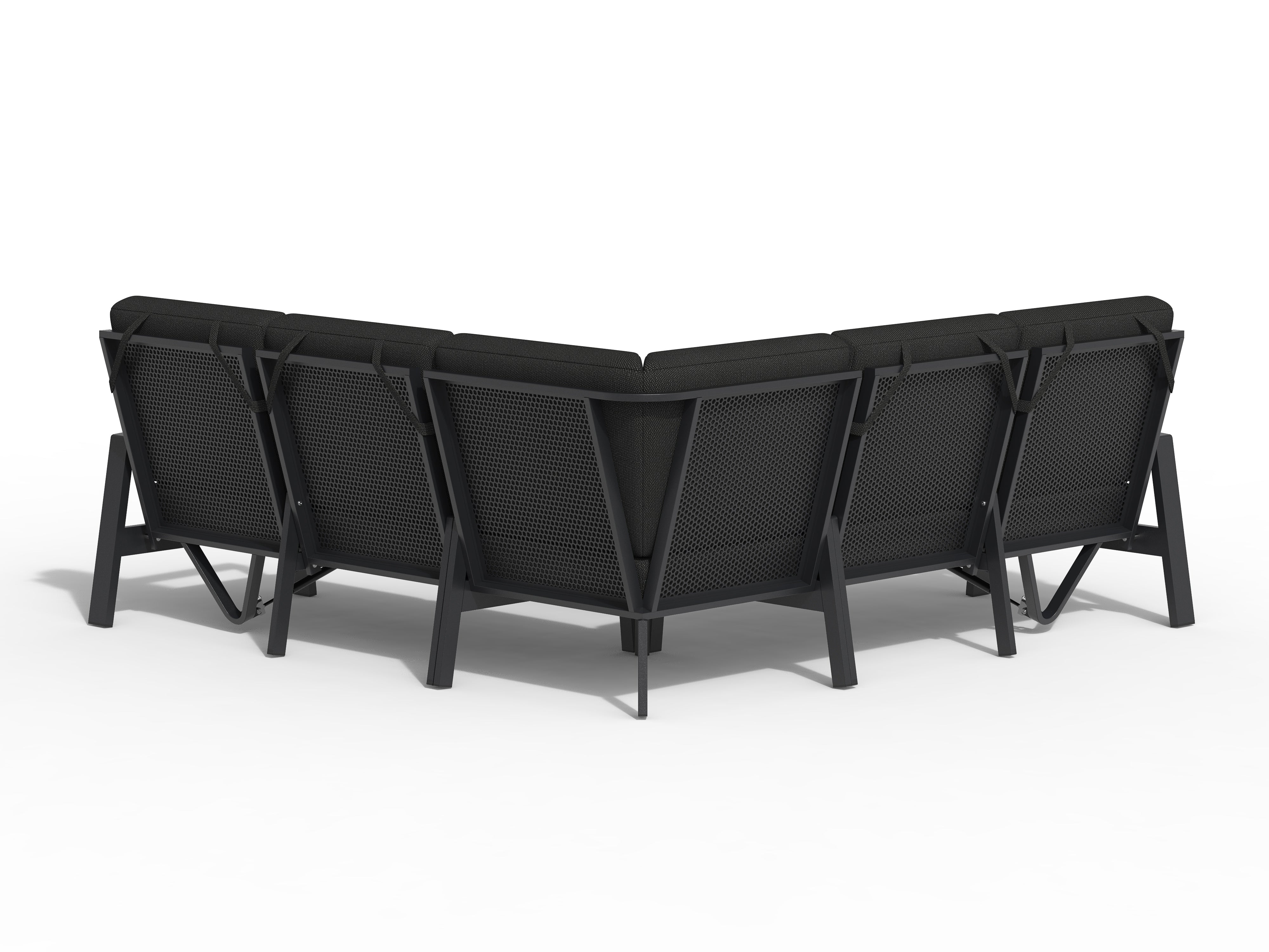 Tierra Outdoor Loungehoek Queens black 4-delig