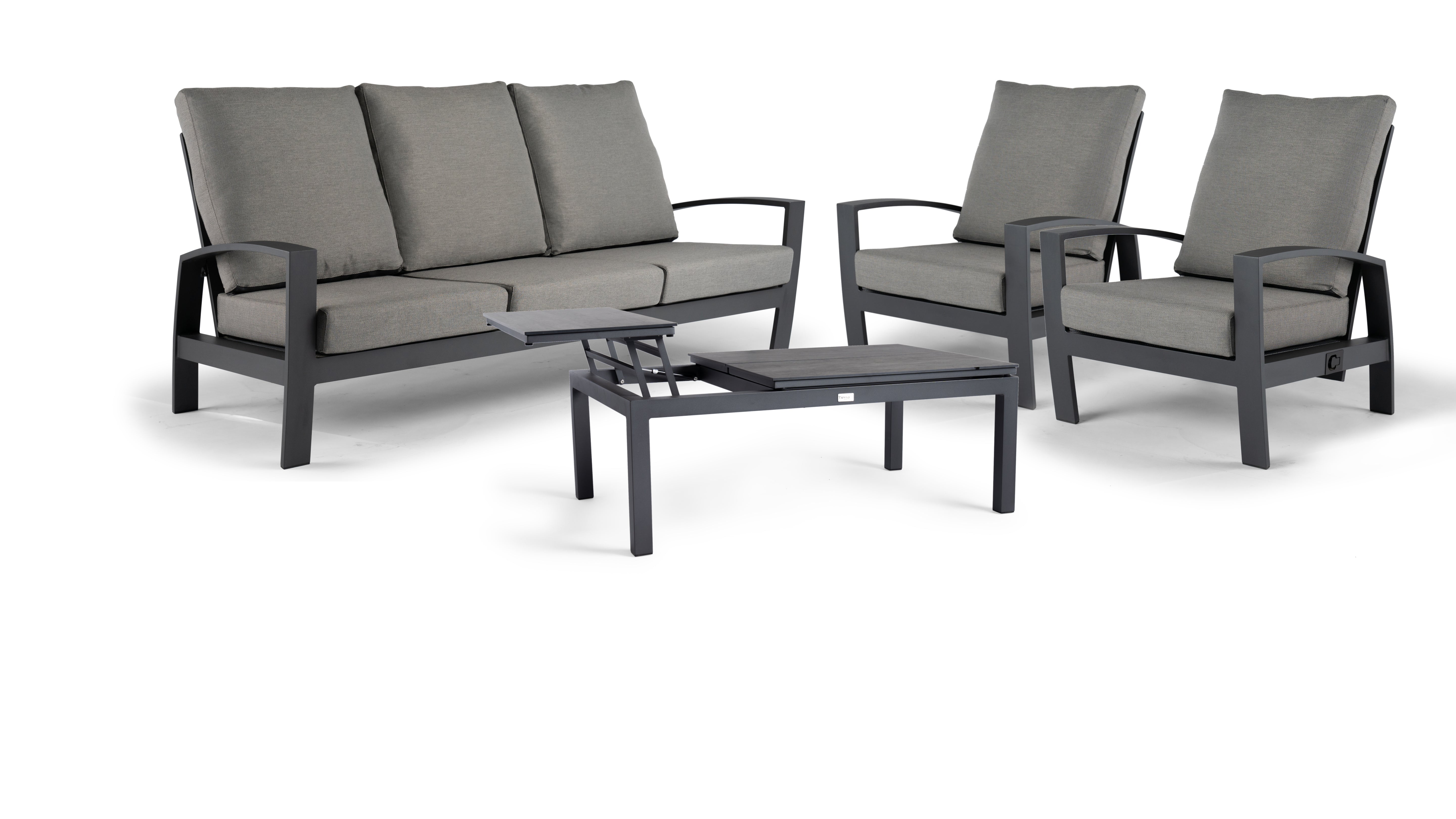 Tierra Outdoor Loungeset Valencia charcoal 4-delig