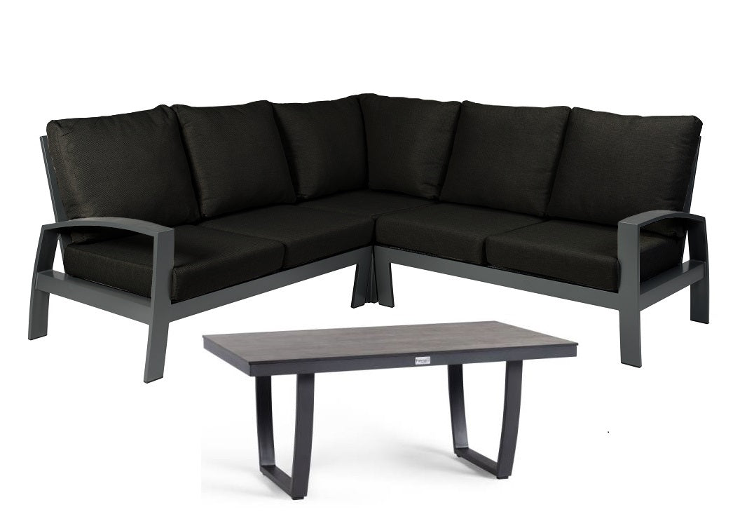 Tierra Outdoor Loungehoek Valencia black 4-delig