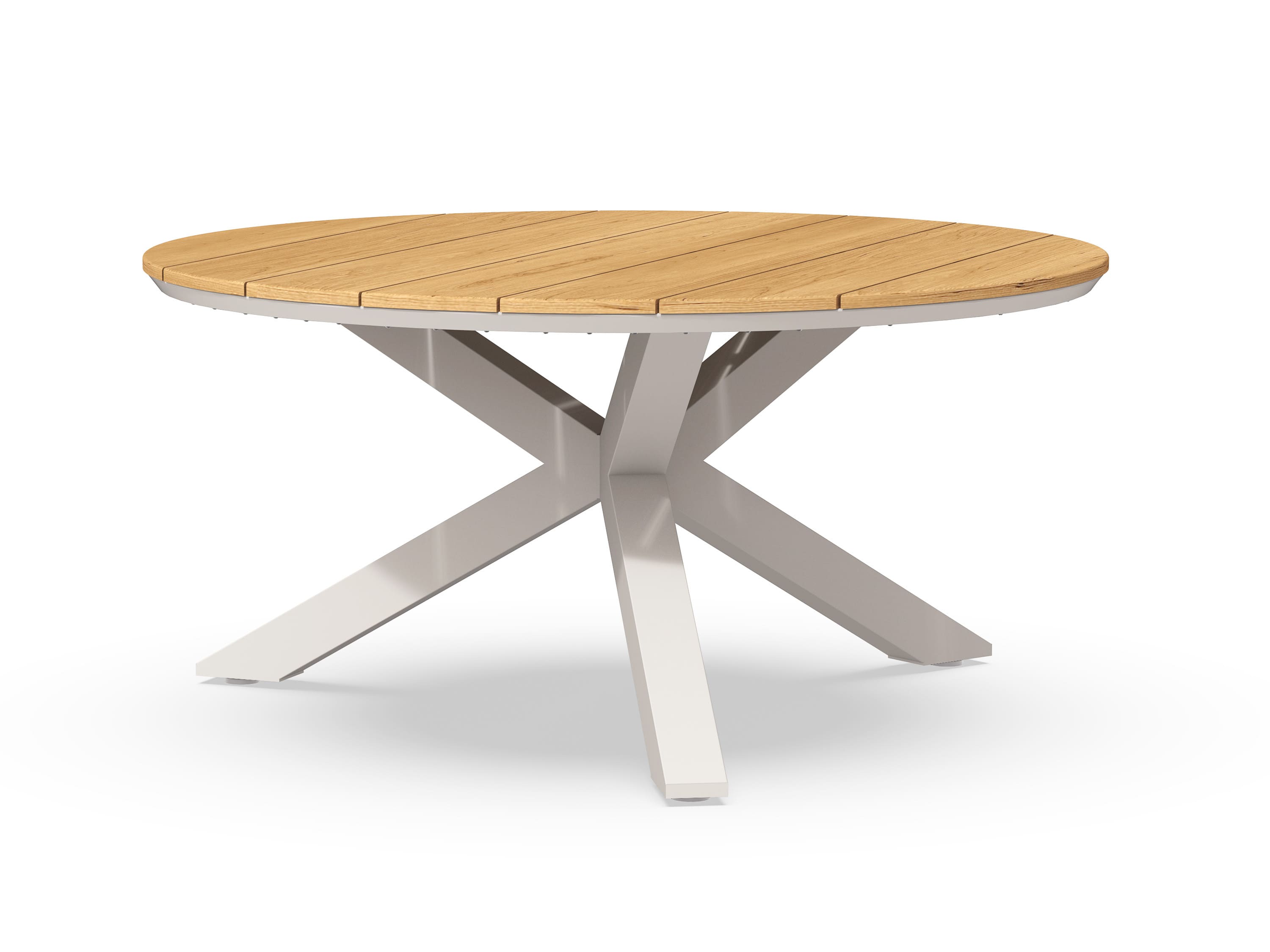 Tierra Outdoor Diningtafel Omnigo creme white/teak ø150cm