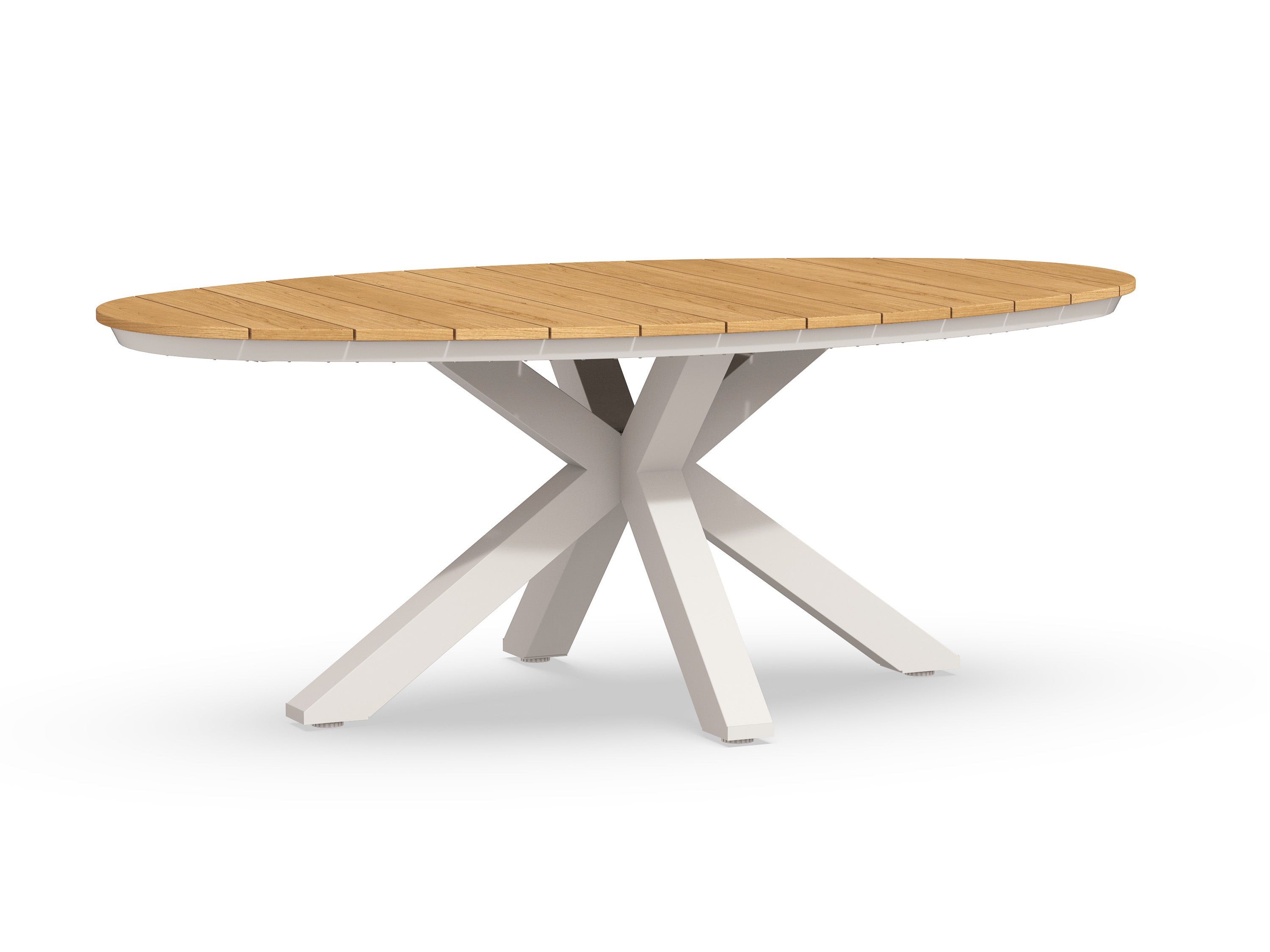 Tierra Outdoor Diningtafel Oblong creme white/teak 200x110cm