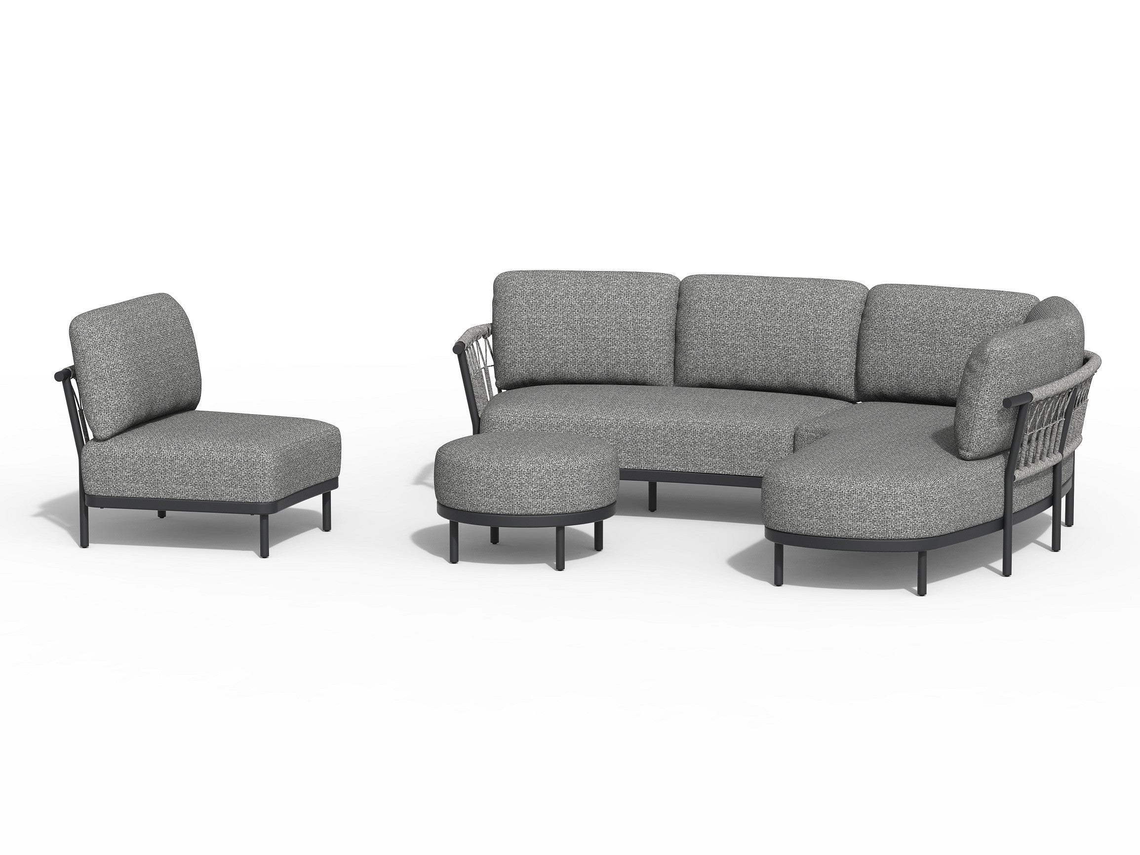 Tierra Outdoor Loungehoek Fresca Links Charcoal 4-delig