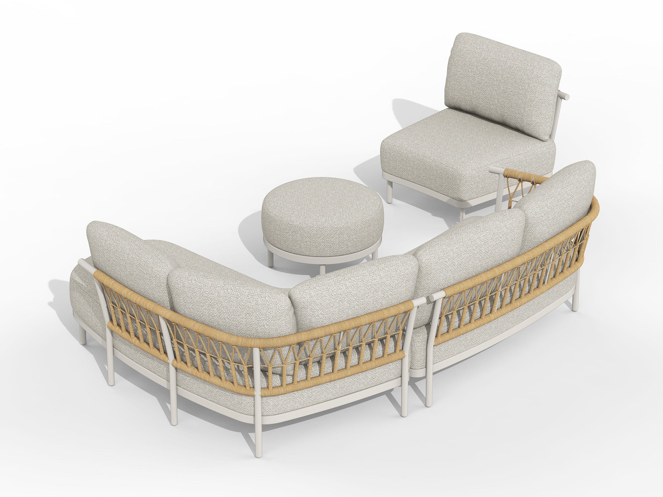 Tierra Outdoor Loungehoek Fresca Links Creme White 4-delig