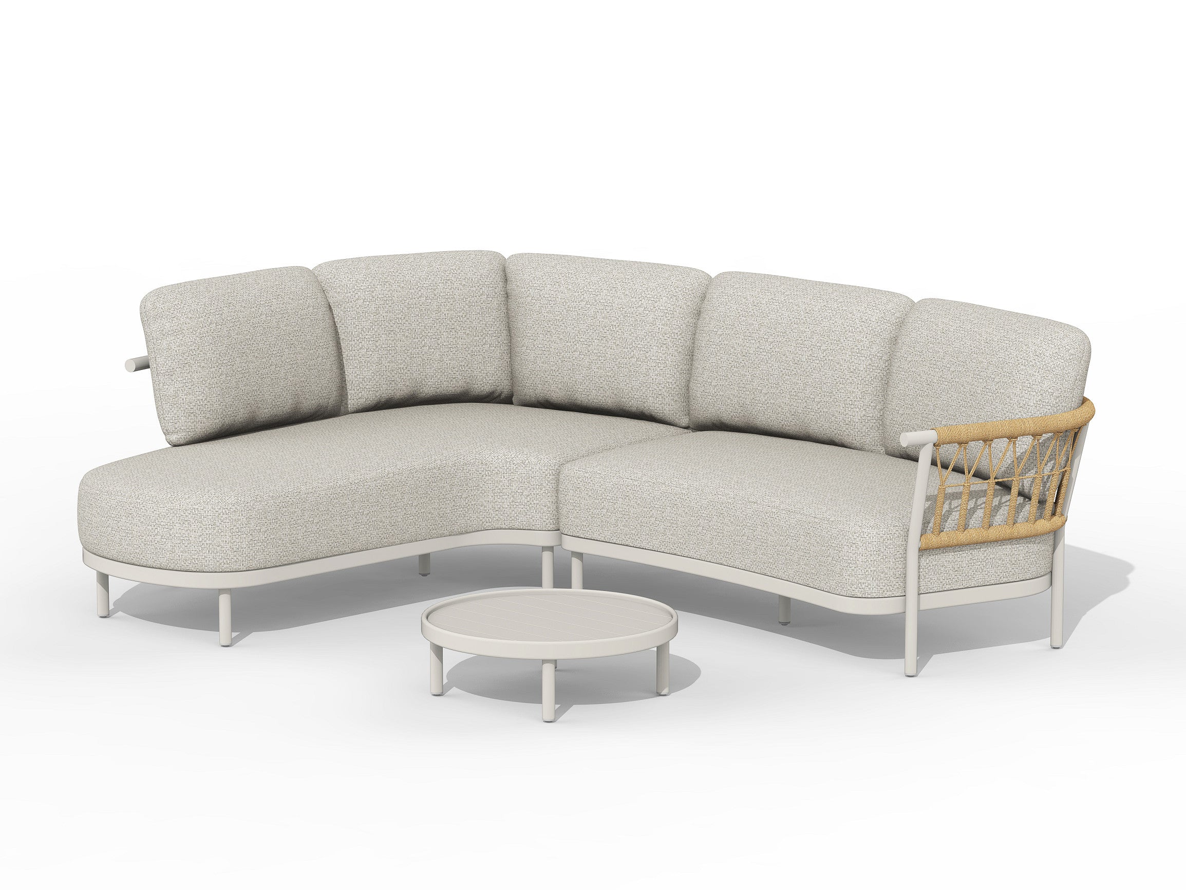 Tierra Outdoor Loungehoek Fresca Rechts Creme White 3-delig