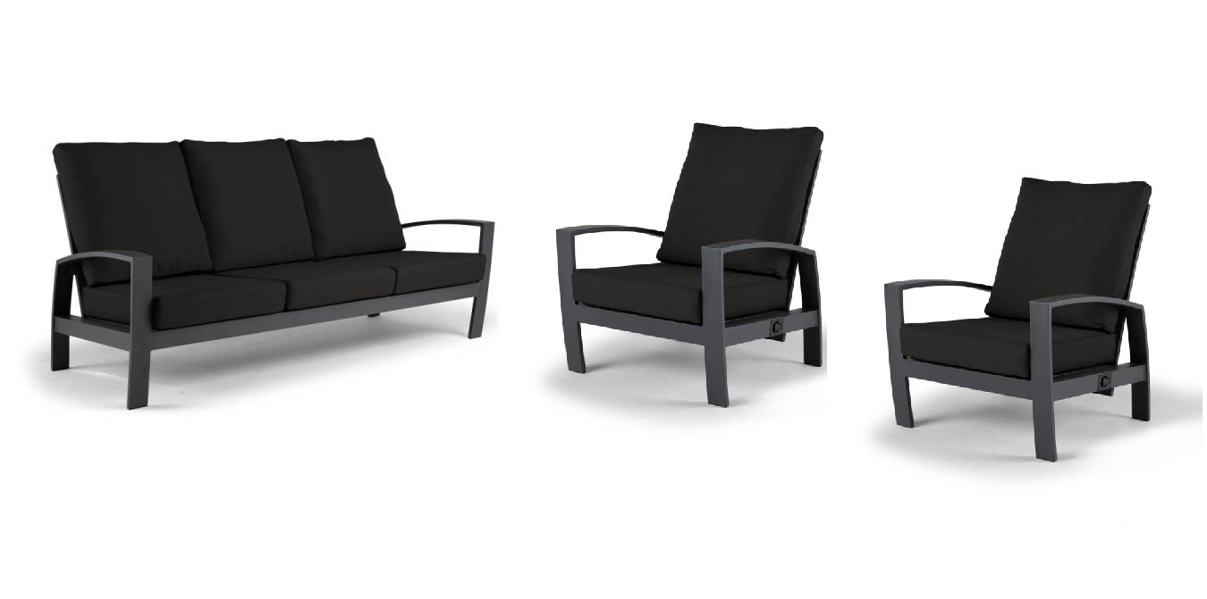 Tierra Outdoor Loungeset Valencia black 3-delig
