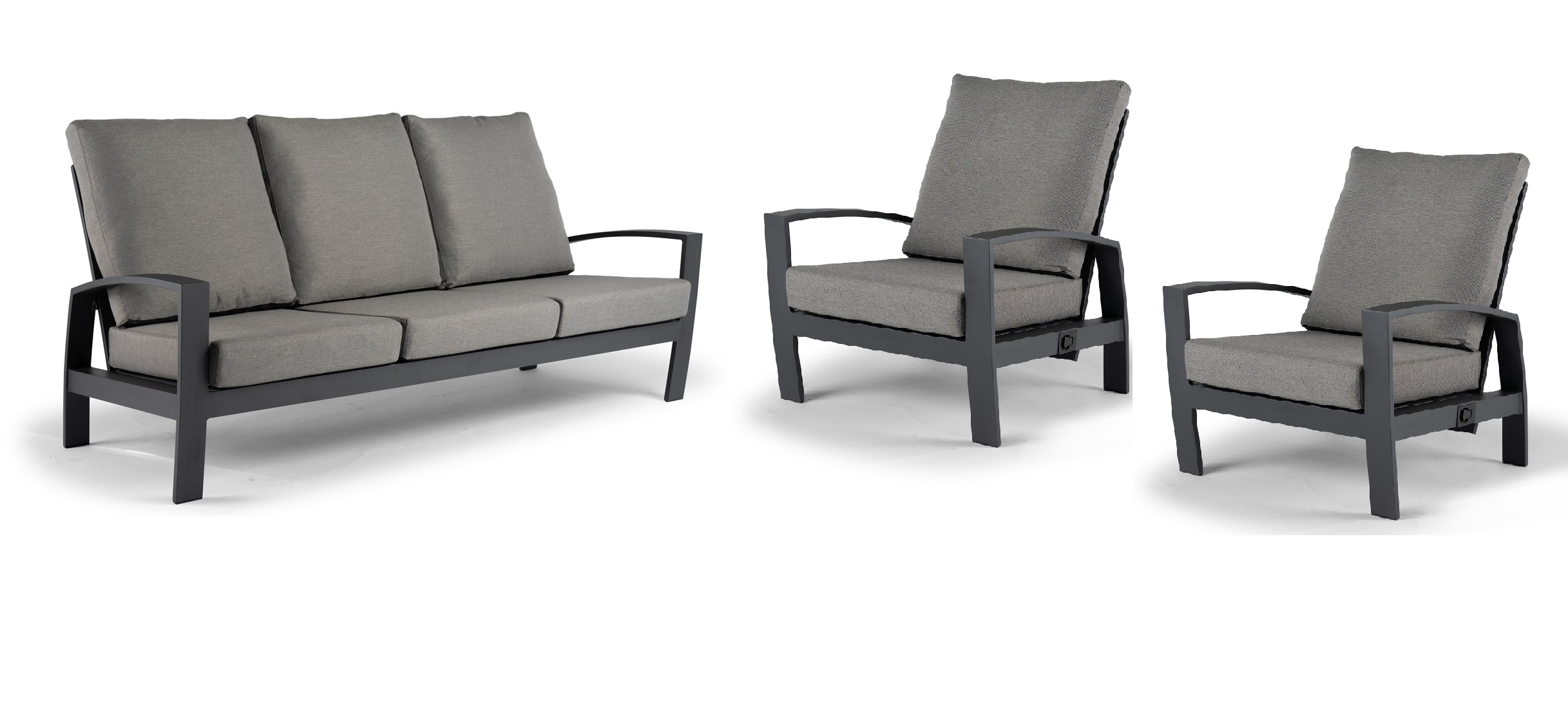 Tierra Outdoor Loungeset Valencia charcoal 3-delig