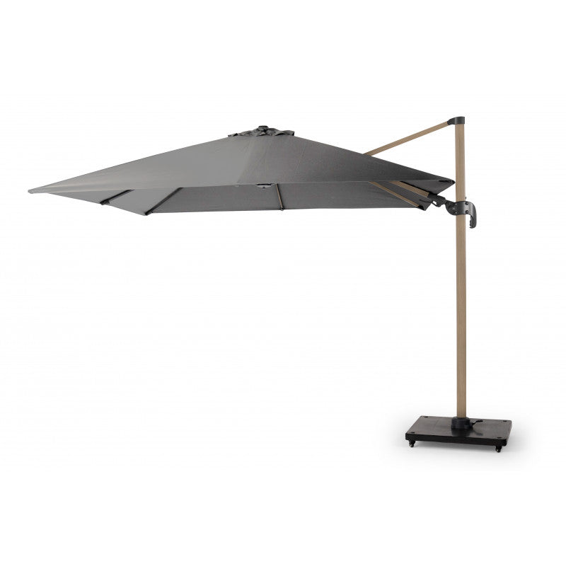 Tierra Outdoor Banús Zweefparasol 300x300cm Woodlook-Lichtgrijs