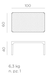 Nardi Net loungetafel antraciet 100x60cm