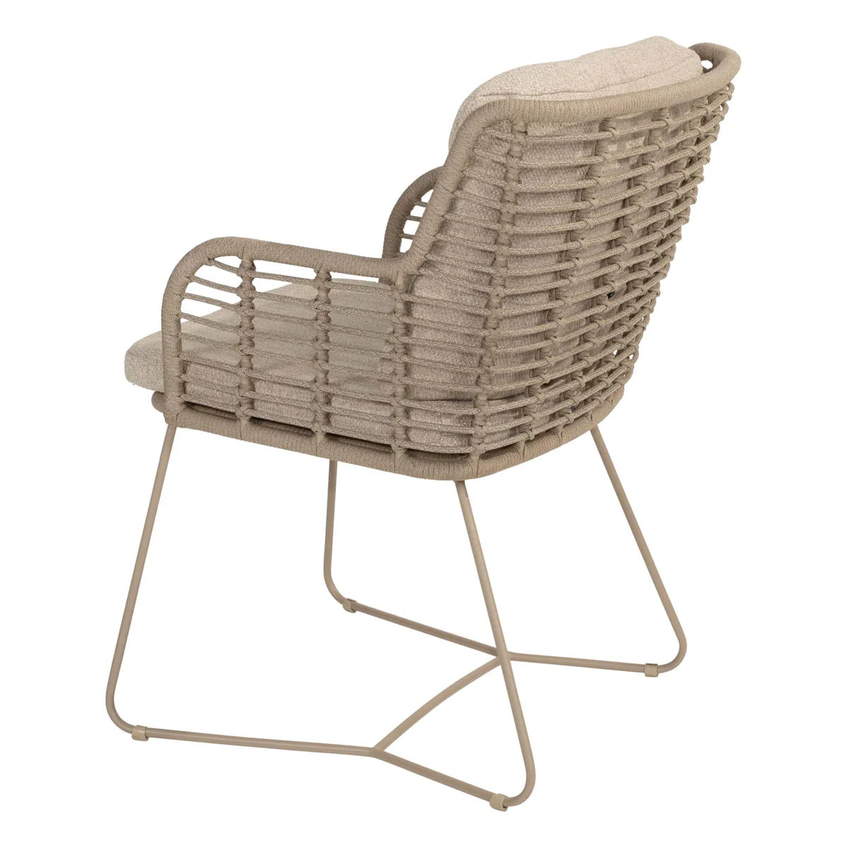 4 Seasons Outdoor Diningset Fabrice latte-Prado barrel 240x105cm 7-delig