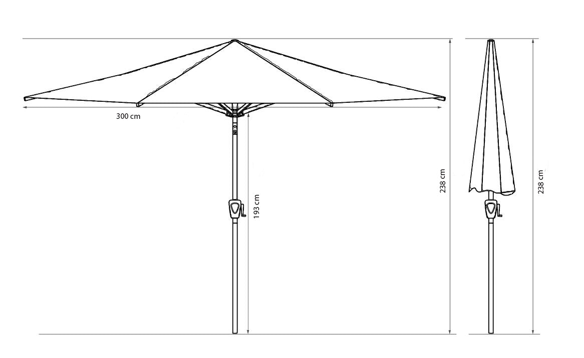 Platinum Parasol Riva ø300 Teak/Antraciet