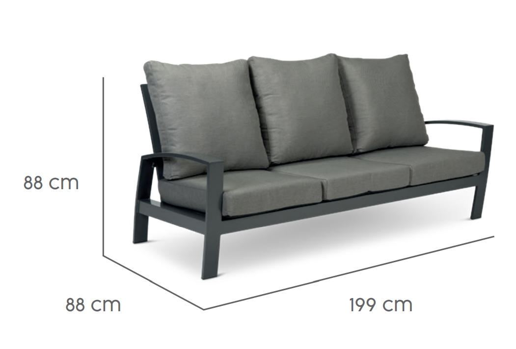 Tierra outdoor valencia loungeset 4-delig charcoal